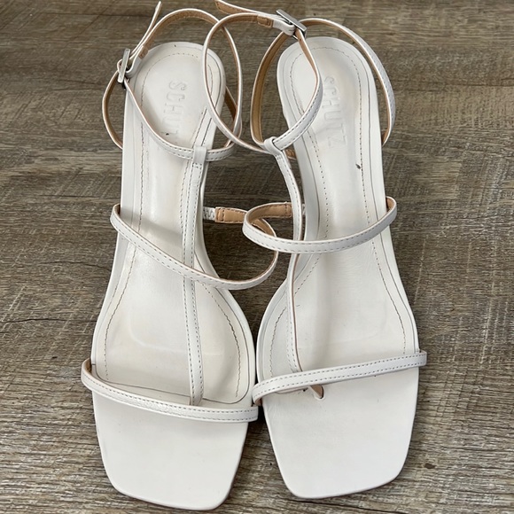 SCHUTZ Shoes - SCHUTZ White Strappy Heels SZ 8.5